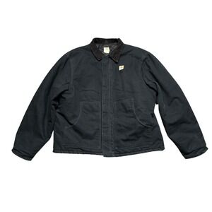 Carhartt J02 Detroit Jacket 52 Tall USA Union Made 2004 Faded Black Quilt Lined